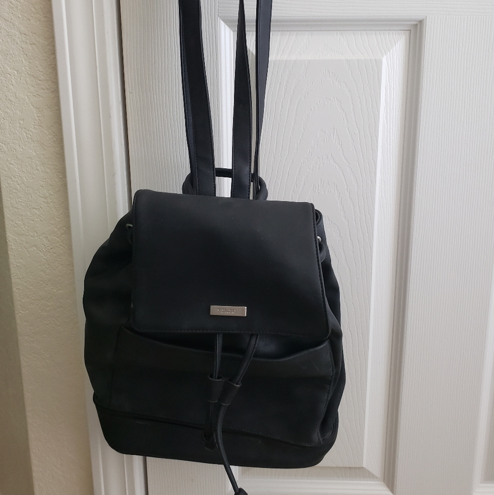 Nine West black leather backpack